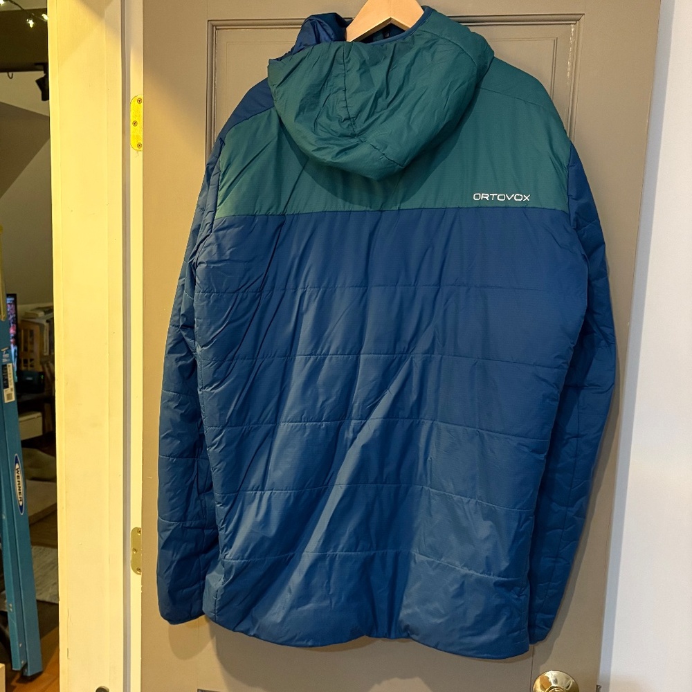 Ortovox Swisswool Zinal Wool Down Jacket Navy and Green Men’s XXL - Picture 2 of 4